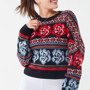 UO Dozen Roses Intarsia Knit Sweater